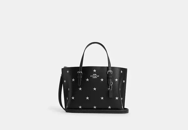 Coach Mollie Tote Bag 25 With Star Print Black 