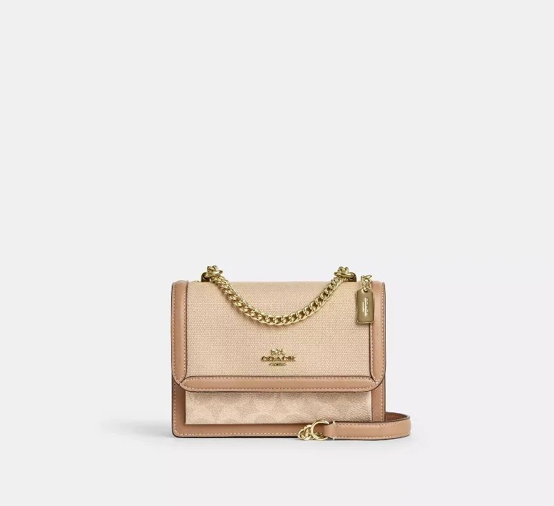 Coach Mini Klare Crossbody Bag In Colorblock Signature Canvas Dark Natural Multi 