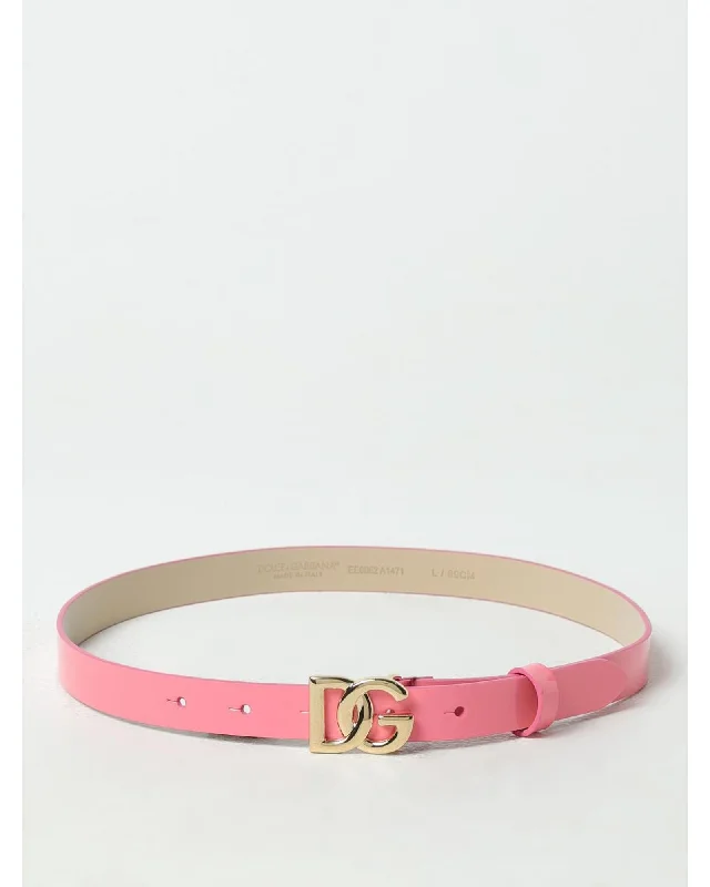 Dolce & Gabbana DG Patent Leather Belt Kids Fuchsia