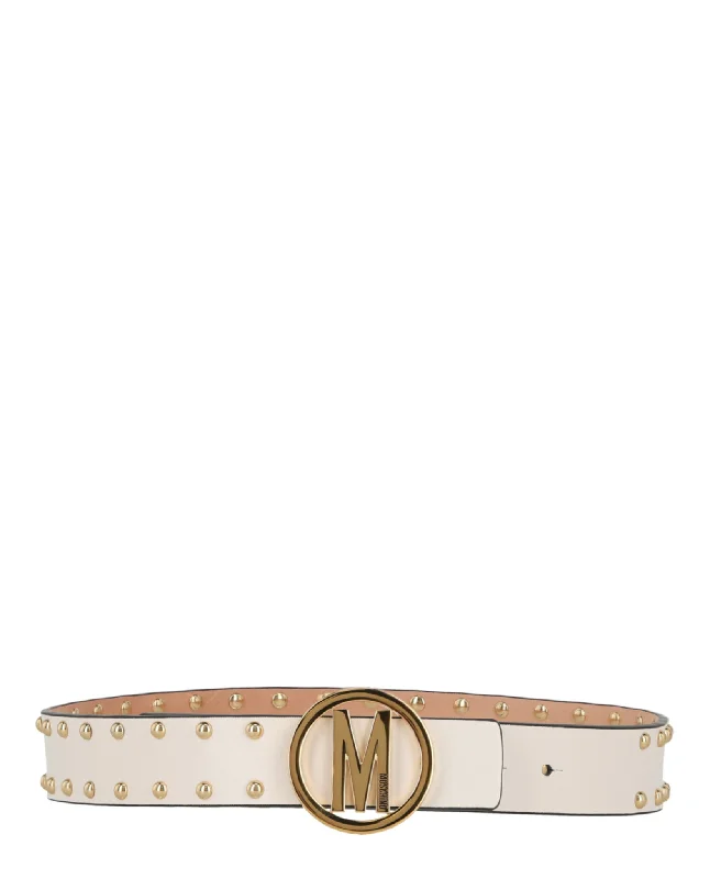 Moschino Womens Circle M Gold Stud Belt
