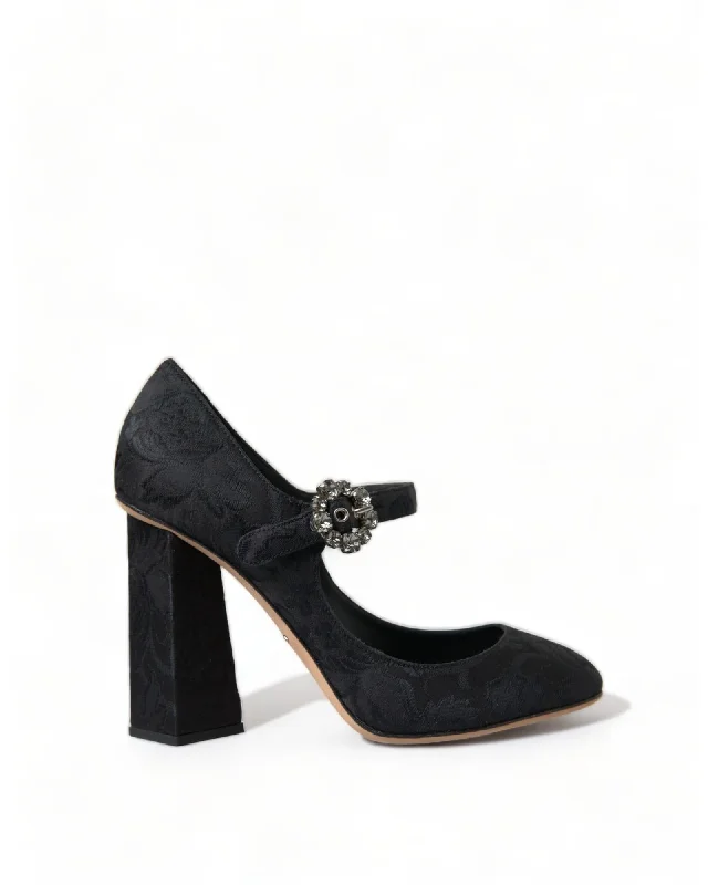 Dolce & Gabbana  Black Floral Brocade Pumps