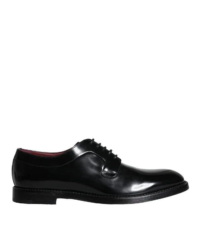 Dolce & Gabbana  Mens Black Leather Lace-Up Oxford Shoes