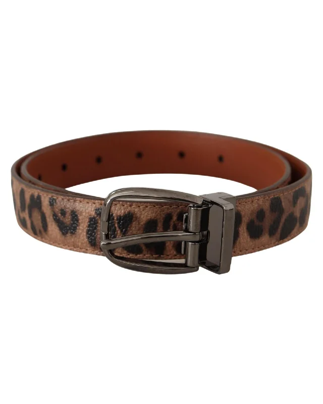 Dolce & Gabbana  Leopard Print Leather Belt
