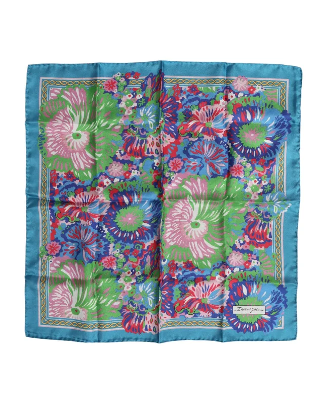 Dolce & Gabbana Floral Print Silk Scarf Women Multicolor Scarves