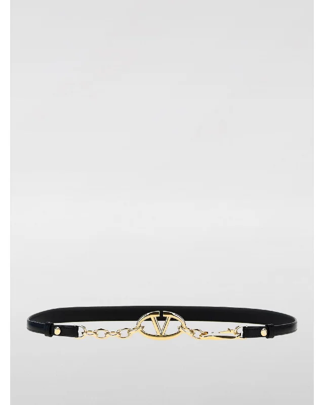 Valentino Garavani Valentino Leather Chain Belt Women Black