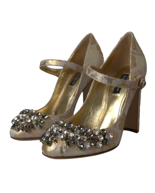 Dolce & Gabbana  Floral Brocade Pumps - Gold
