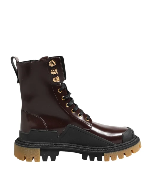 Dolce & Gabbana Leather Ankle Boots Men Black