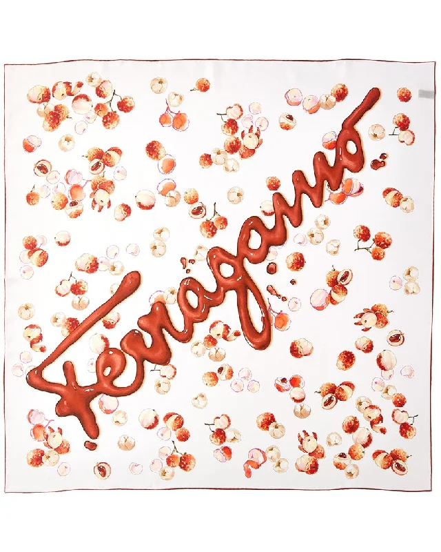 Ferragamo Graphic Printed Silk Scarf