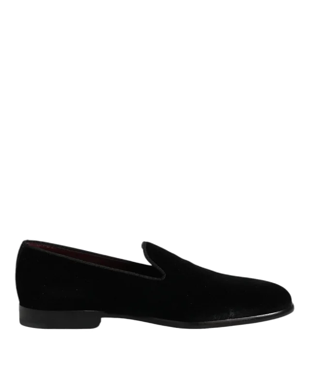 Dolce & Gabbana Velvet SlipOn Loafer Men Black