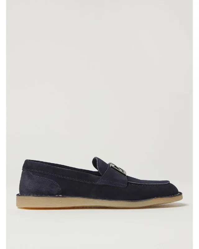 Dolce & Gabbana Suede Loafers Men Blue