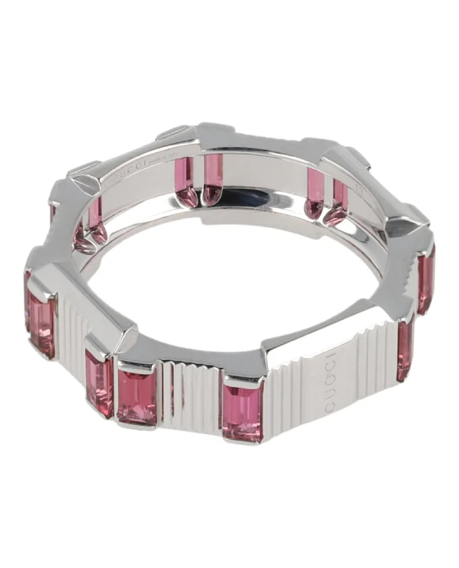 Gucci Womens Link to Love Rubellite Ring
