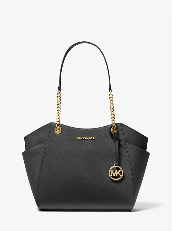 Michael Kors Jet Set Large Saffiano Leather Shoulder Bag Black 