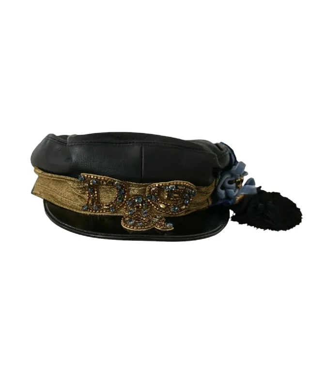 Dolce & Gabbana  Leather Cap with DG Logo