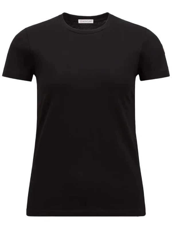 MONCLER Cotton jersey T-shirt with logo patch