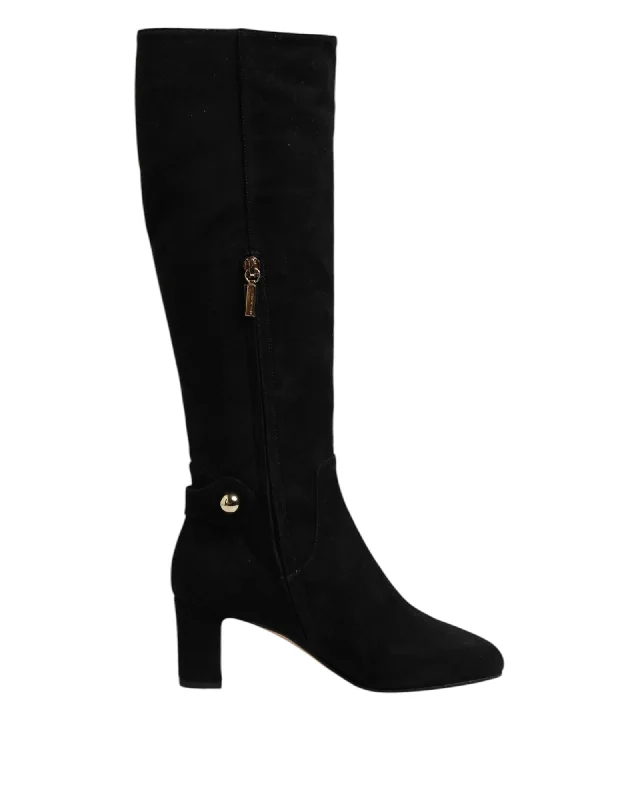 Dolce & Gabbana Suede Knee High Boots Women Black