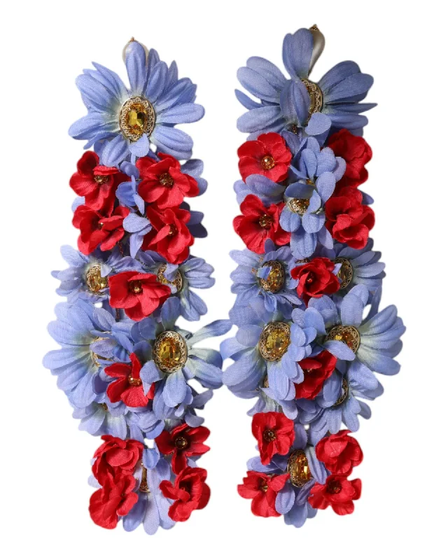 Dolce & Gabbana Floral Hair Ornament Rhinestone Detail Women Multicolor Earrings