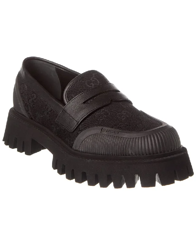 Gucci Gg Canvas & Leather Loafer