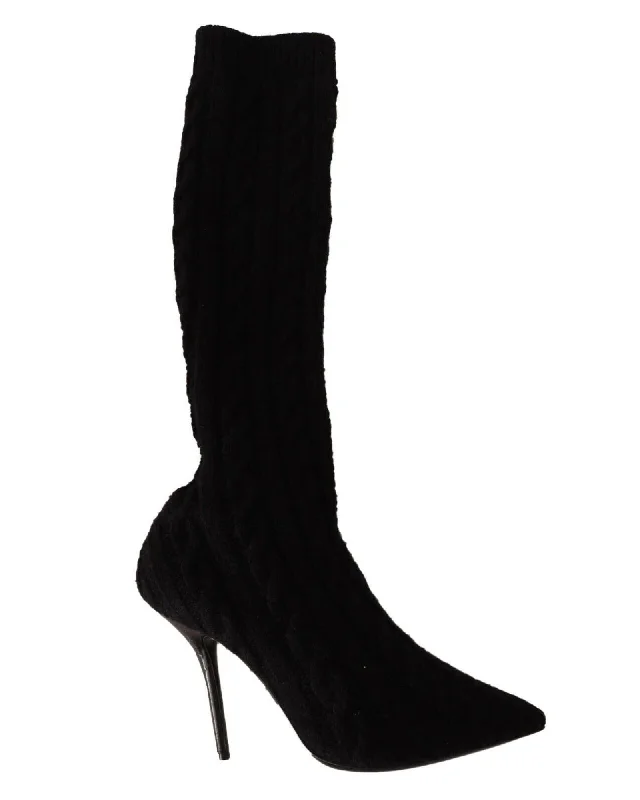 Dolce & Gabbana  Knitted Booties in Black
