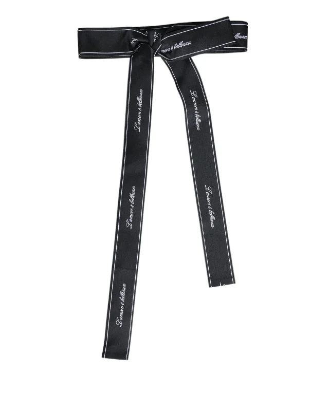 Dolce & Gabbana Silk Bow Belt Lamore bellezza Women Black