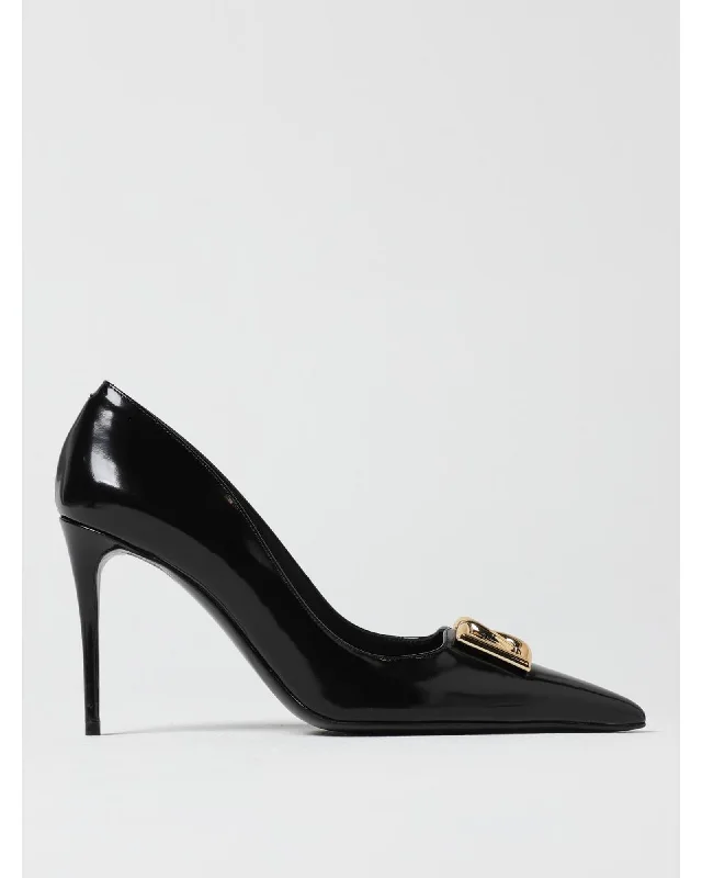 Dolce & Gabbana Patent Leather Buckle Heels Women Black