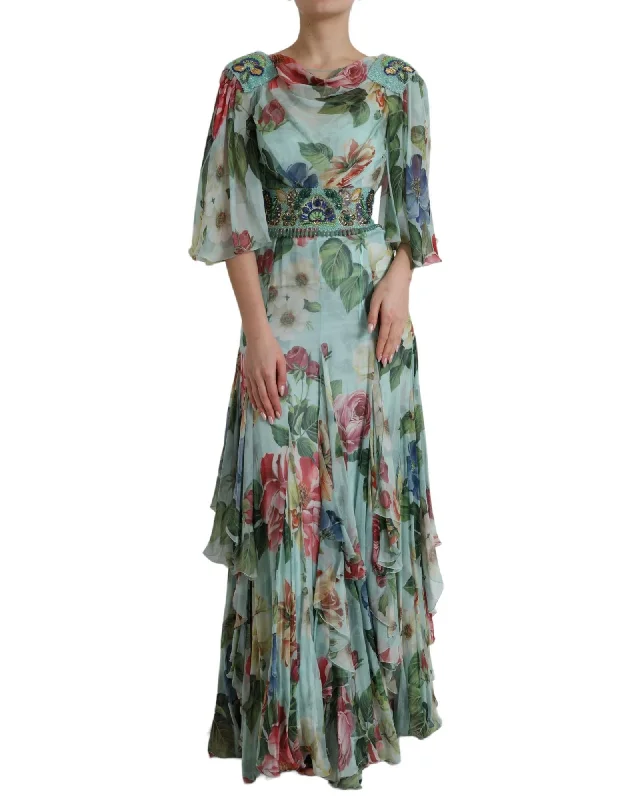 Dolce & Gabbana Tiered Floral Maxi Dress