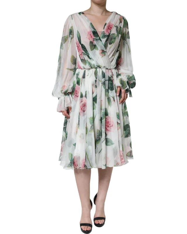 Dolce & Gabbana  Floral Print Silk Dress