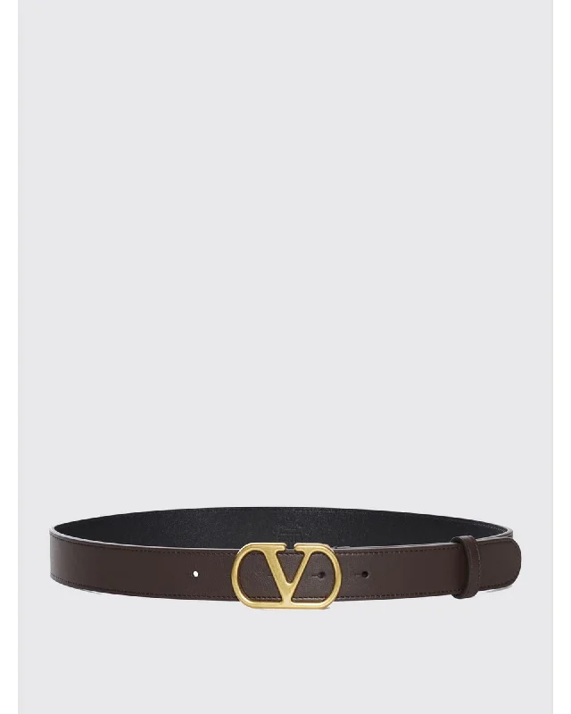 Valentino Garavani Leather Belt Logo Buckle Women Brown