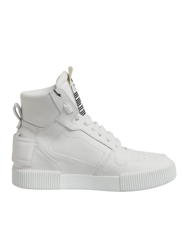 Dolce & Gabbana HighTop Leather Sneakers Casual Style Men White