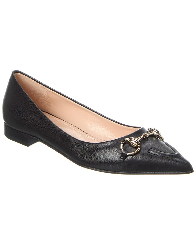 Gucci Horsebit Leather Ballerina Flat