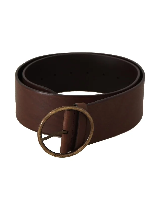 Dolce & Gabbana  Women's Leather Belt with Round Buckle