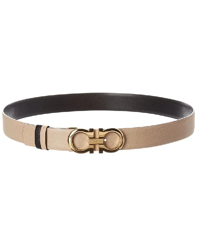 Ferragamo Gancini Reversible & Adjustable Leather Belt