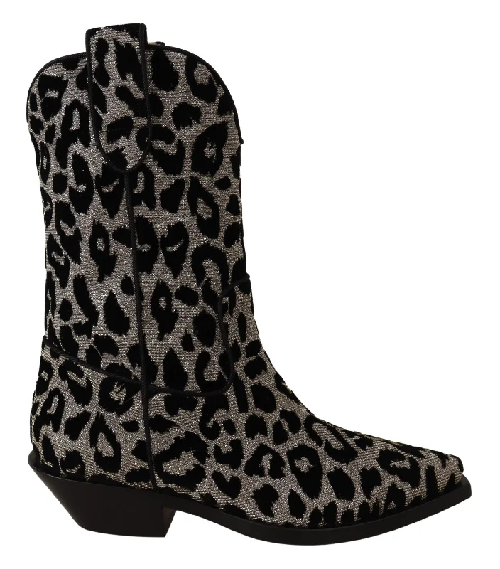 Dolce & Gabbana  Leopard Print Cowboy Boots for Women
