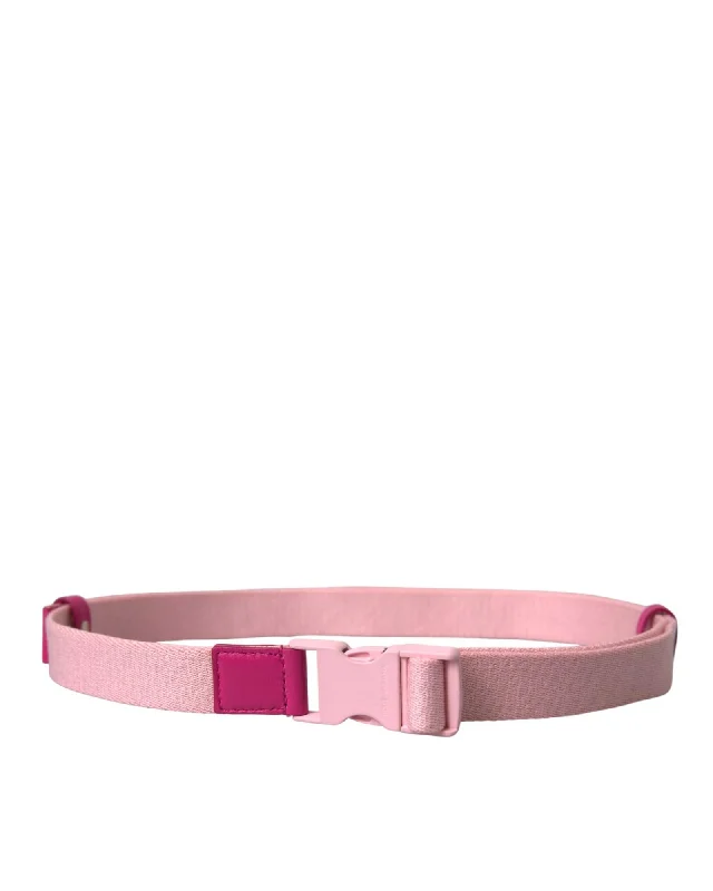 Dolce & Gabbana  Women's Pink Leather and Canvas Belt
