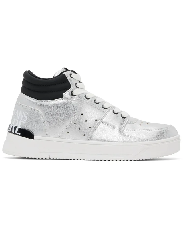 Versace Jeans  Couture Versus High Top Sneakers Silver