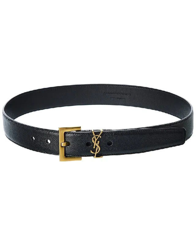 Saint Laurent Monogram Leather Belt