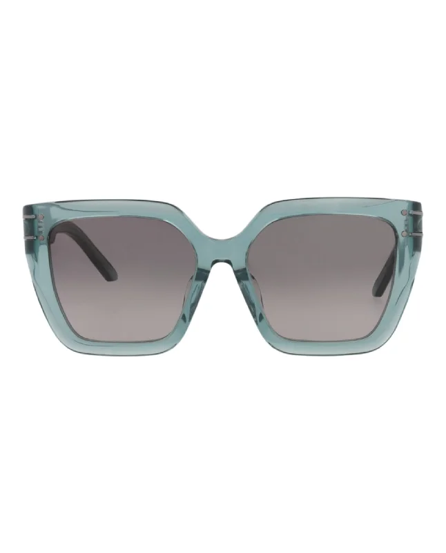 Dior Womens Square/Rectangle Green Green Smoke Fashion Designer Eyewear