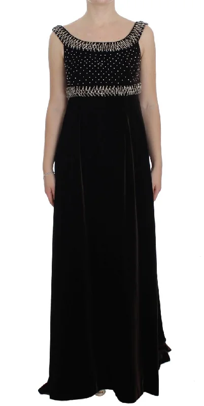 Dolce & Gabbana Crystal-Embedded  Velvet Sheath Gown