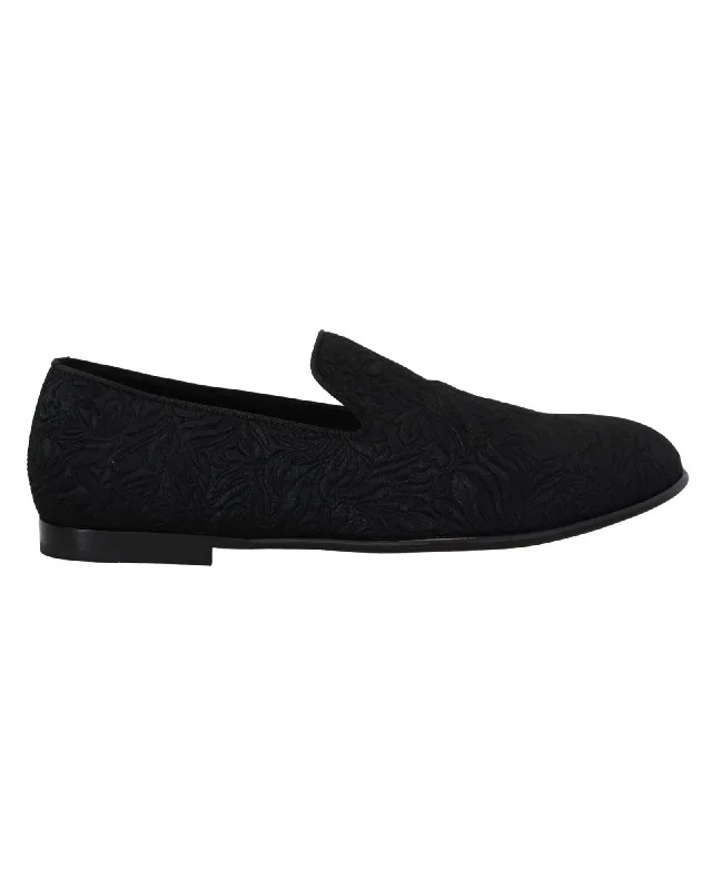 Dolce & Gabbana  Men's Black Brogue Slip-On Shoes