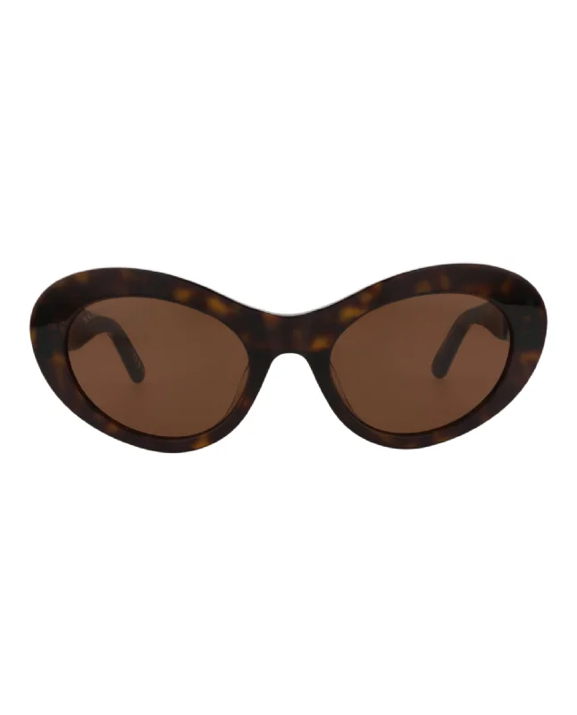 Balenciaga Womens Round/Oval Havana Havana Brown Fashion Designer Eyewear