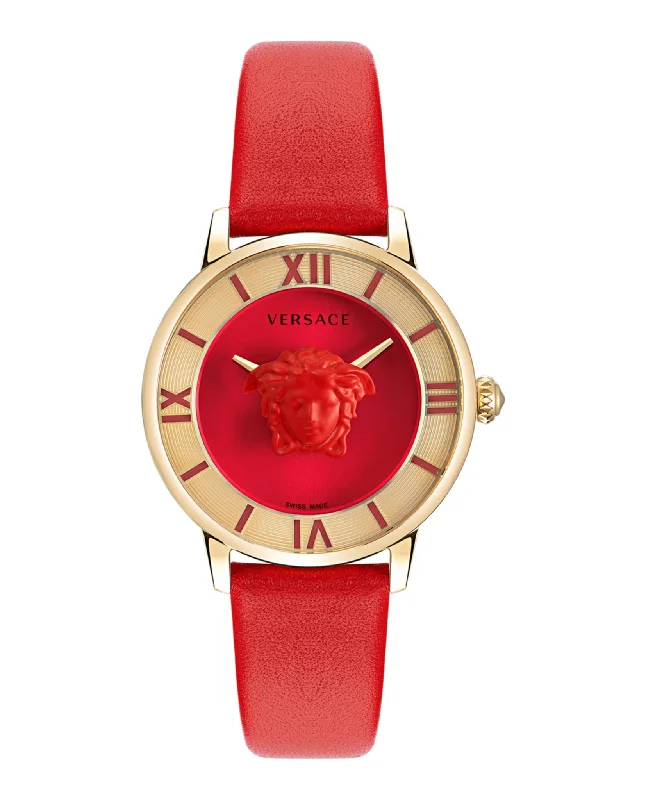 Versace Womens La Medusa IP Yellow Gold 38mm Strap Fashion Watch