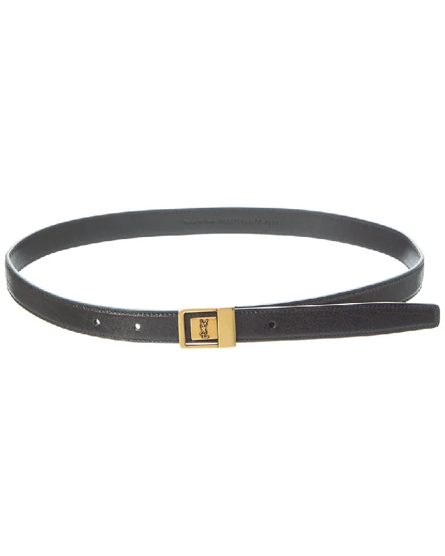 Saint Laurent La 66 Buckle Thin Leather Belt