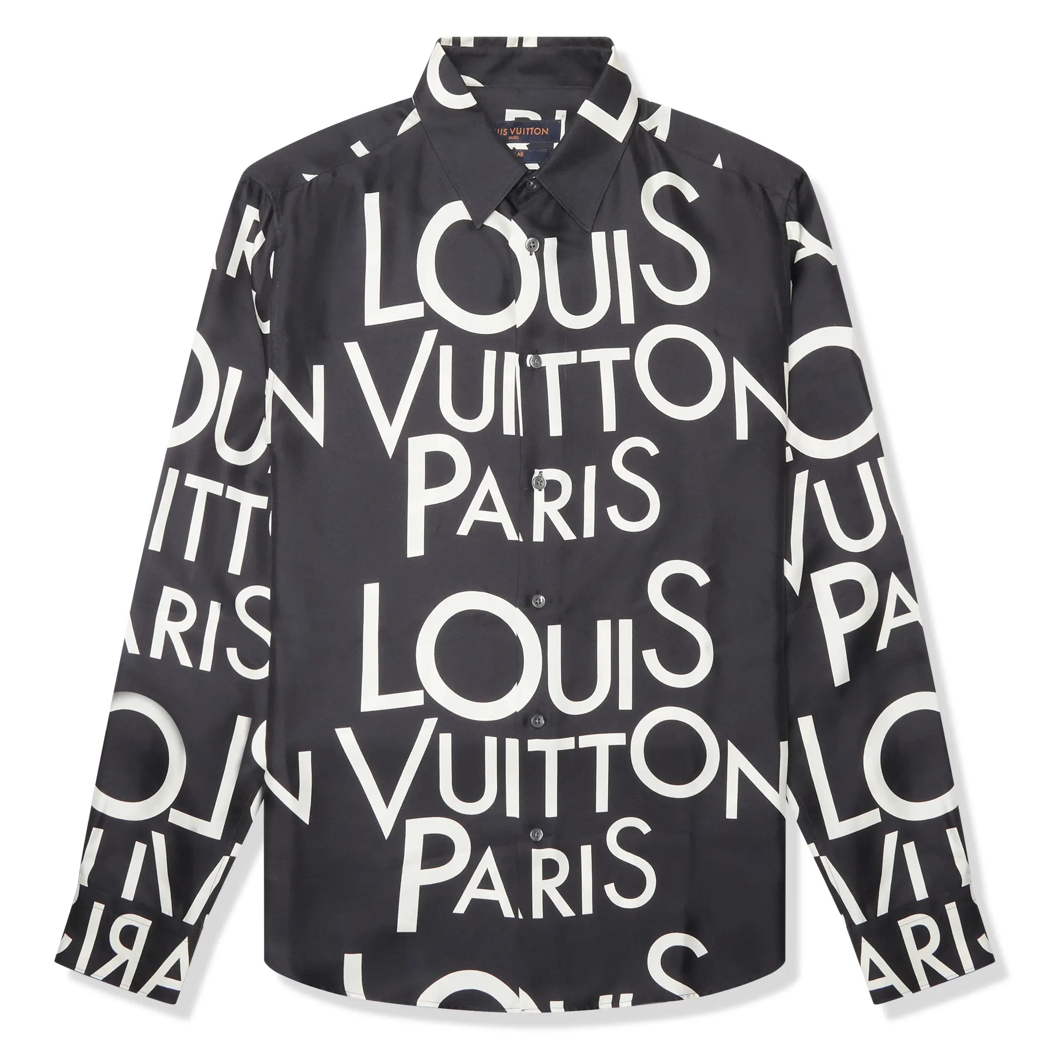 Louis Vuitton Typography Silk Navy White Shirt