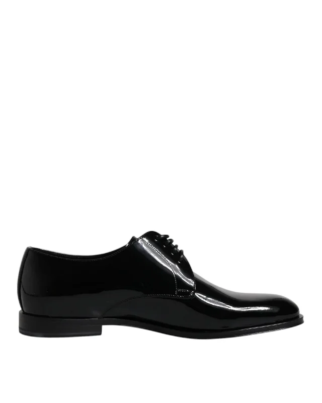 Dolce & Gabbana Patent Leather Derby Dress Shoes with Leather Sole
