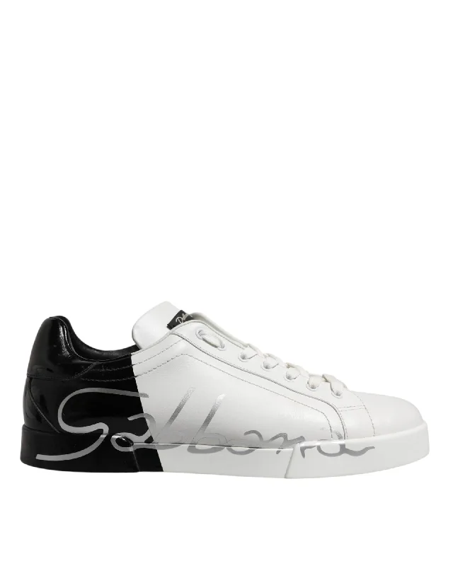 Dolce & Gabbana Portofino Sneakers Logo Detail Men Blackwhite