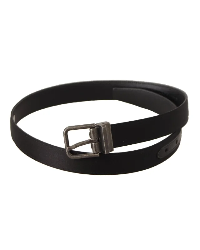 Dolce & Gabbana  Reversible Leather Belt for Men - Black