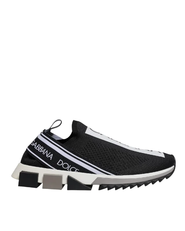 Dolce & Gabbana Portofino SlipOn Knit Sneaker Men Blackwhite