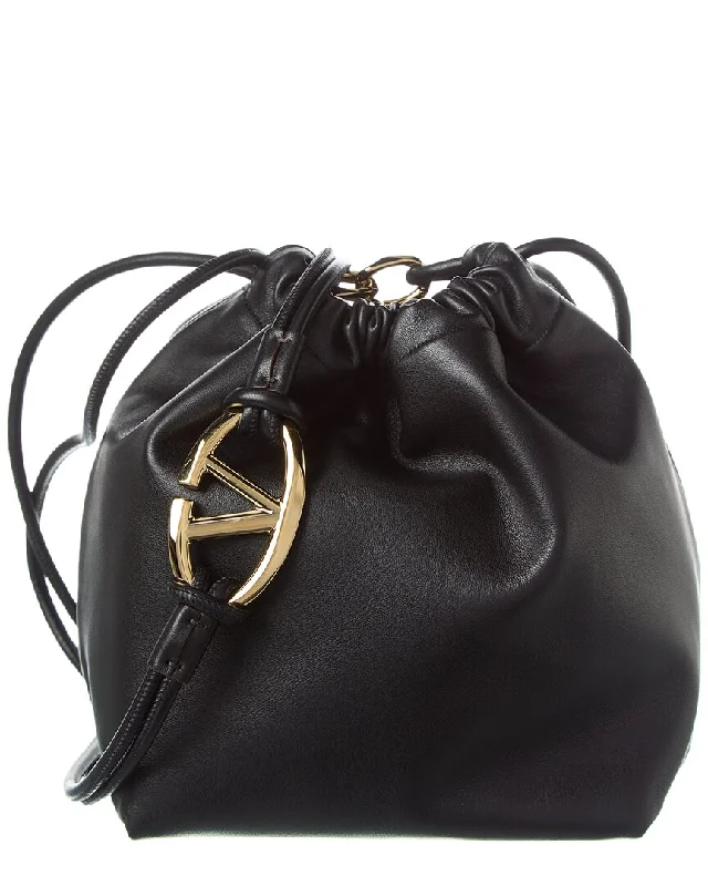 Valentino Sac Vlogo Pouf Leather Bag