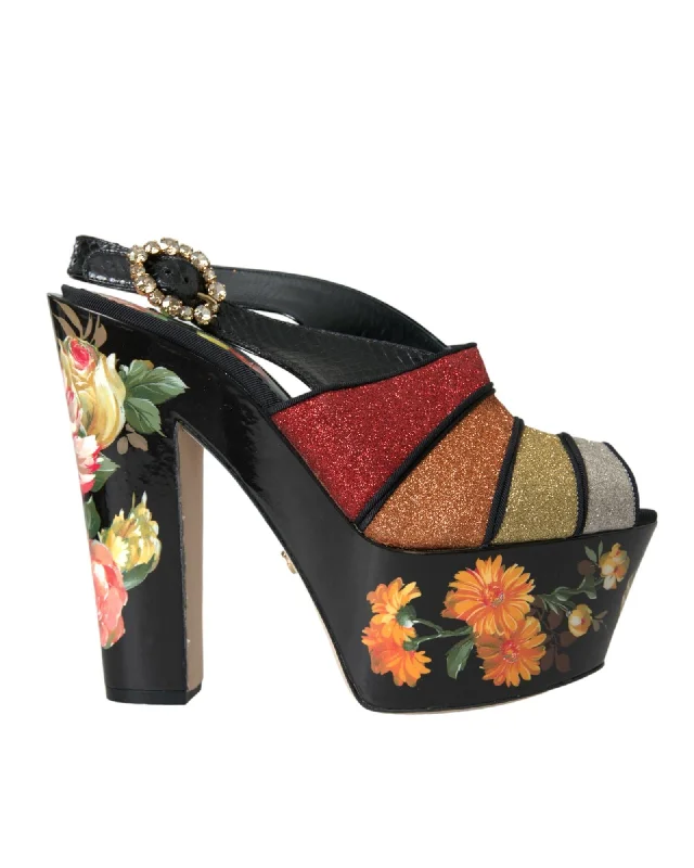Dolce & Gabbana  Floral Print Platform Sandals