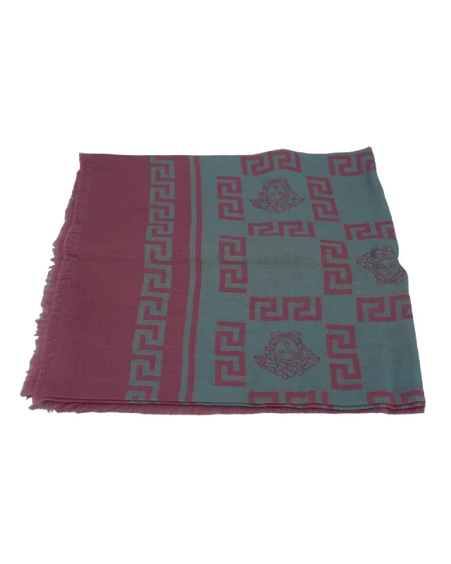 Versace  Medusa Greca 100% Silk Scarf - Pink