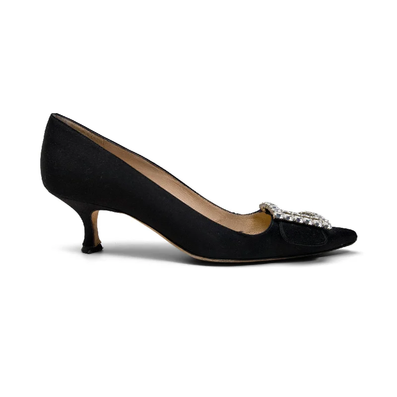 Manolo Blahnik Cyrstal Buckle Heels - Women's 38.5